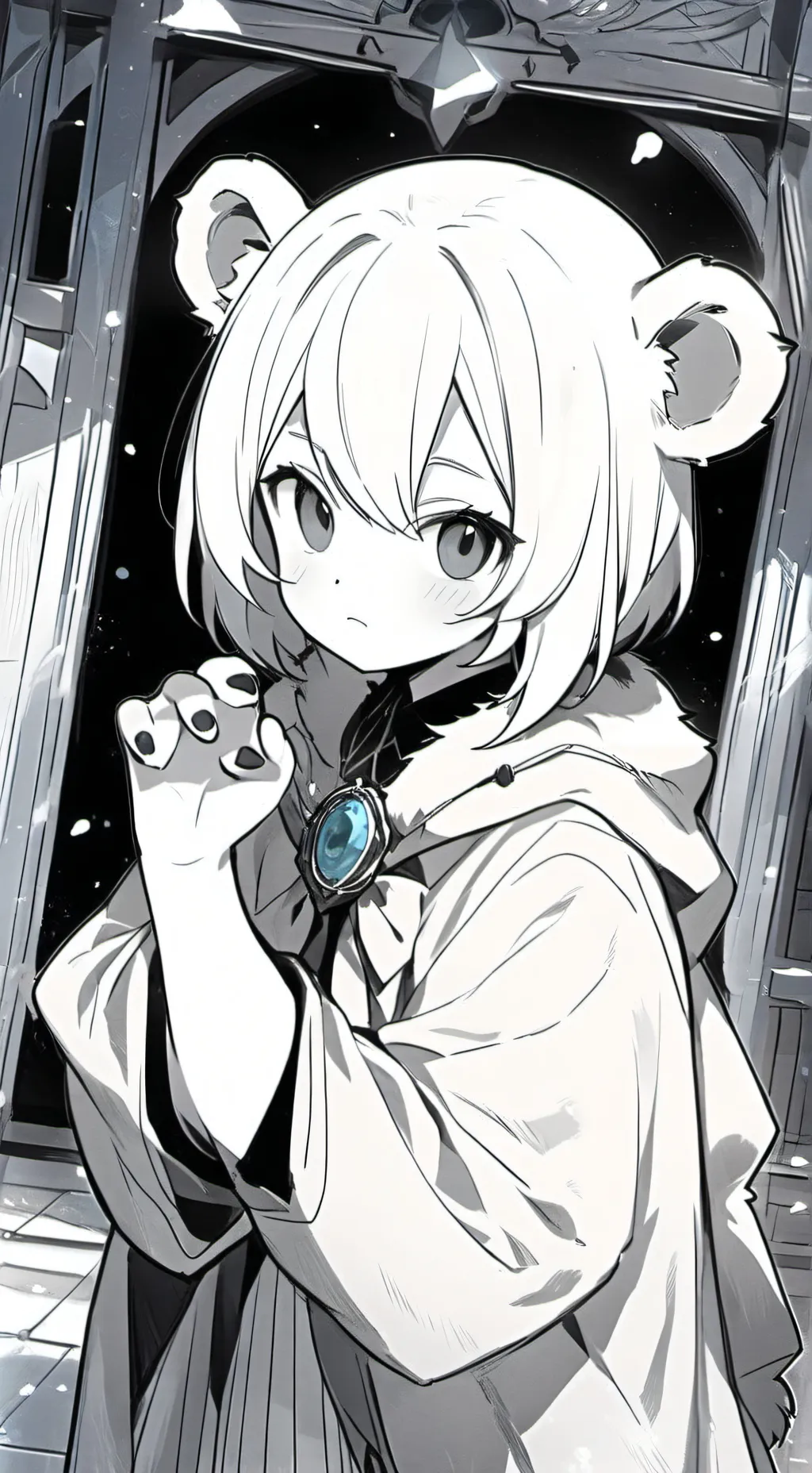 ai character: Polarina the Frost Furry background