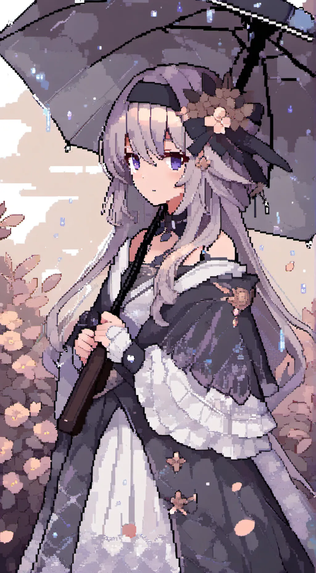 ai character: raining time background