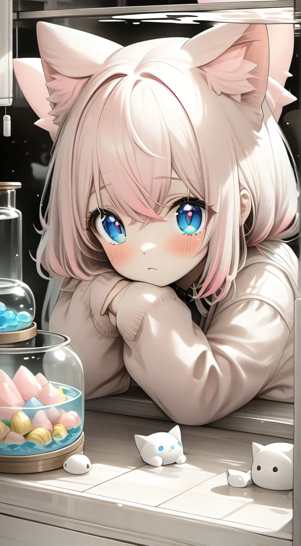 ai character: Aquarine the Blue- background