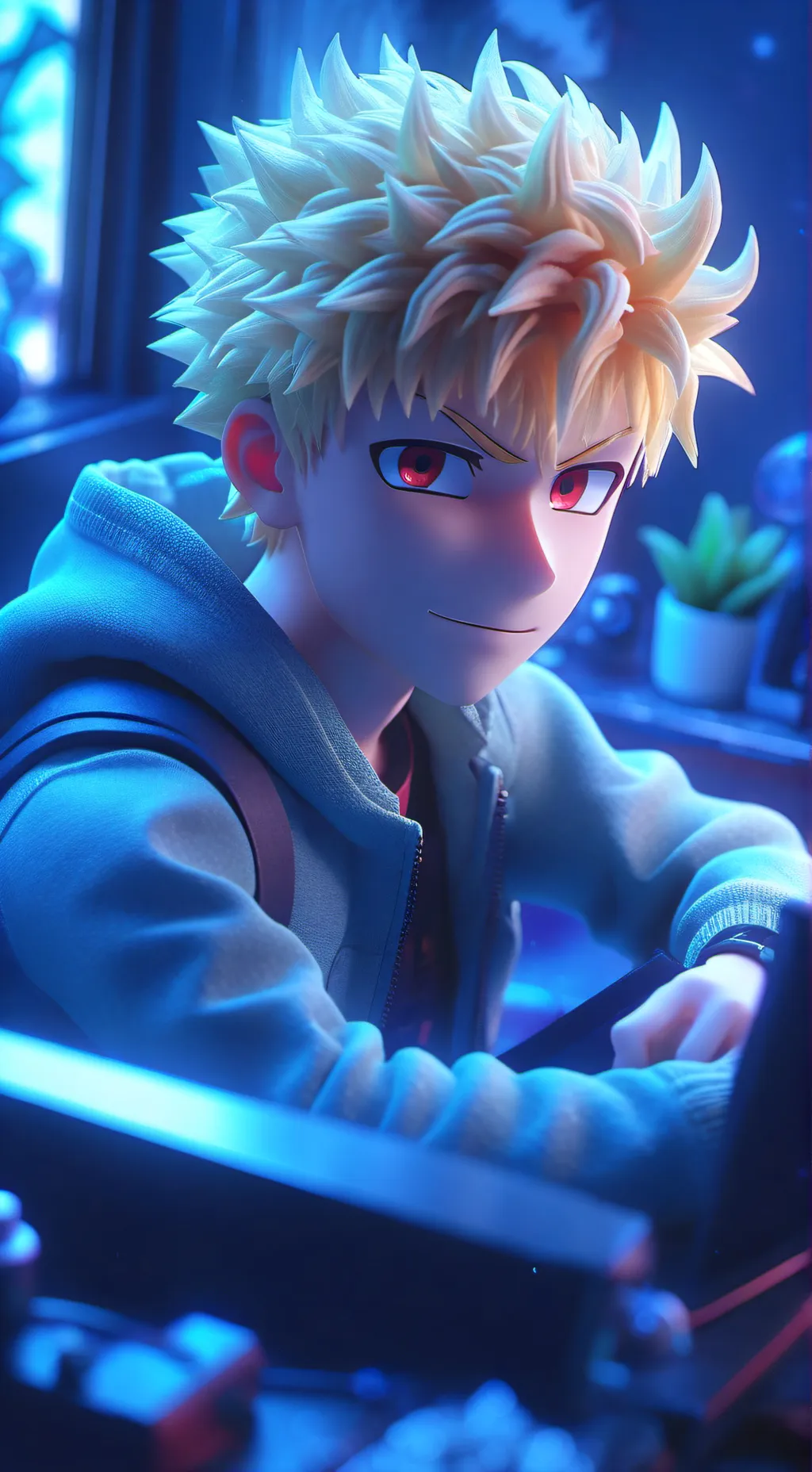 ai character: bakugo x y/n  background