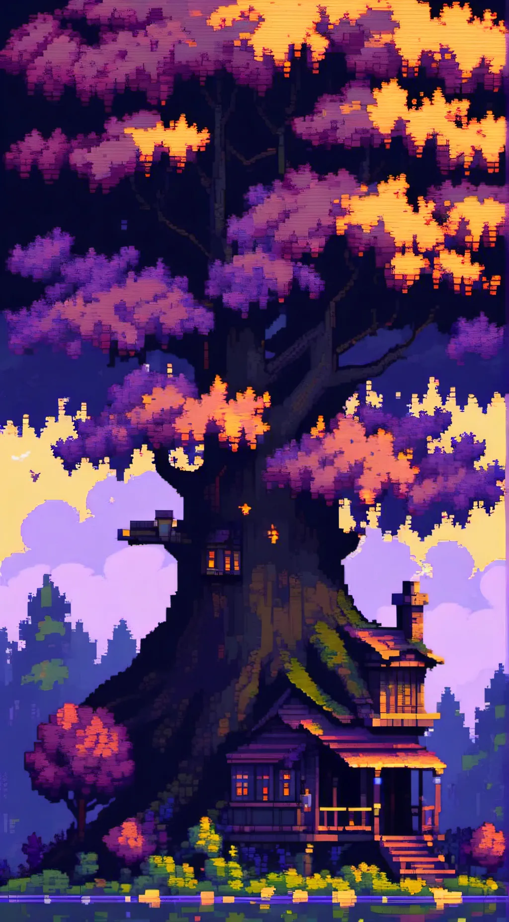 ai character: tree background