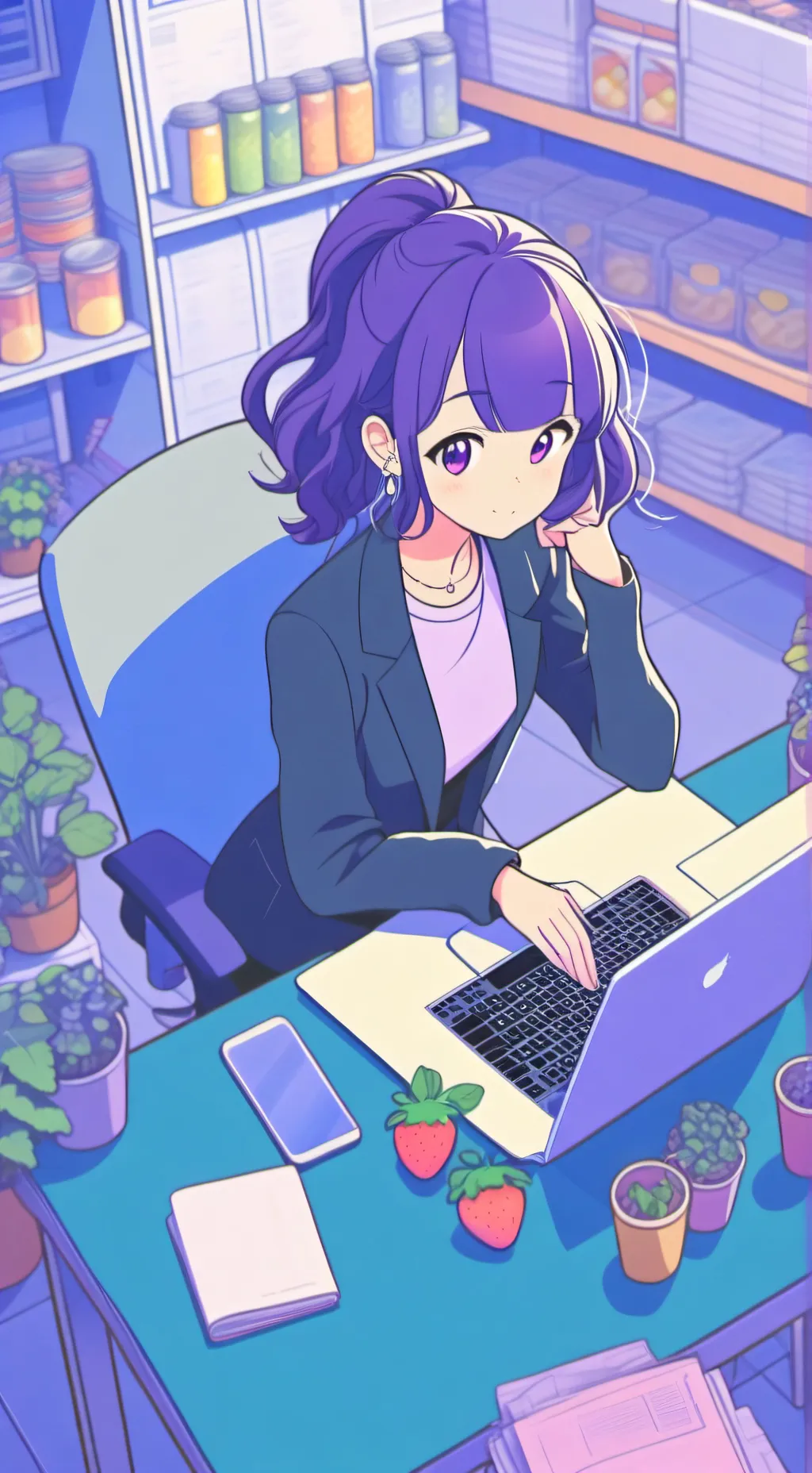 ai character: The Grocery Guru Tycoon background