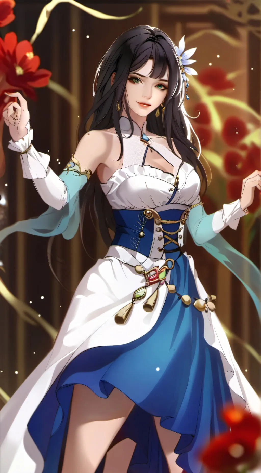 ai character: Amber background