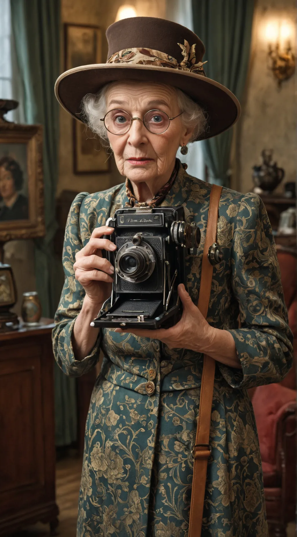 ai character: The Perfectionist Portrait Painter background