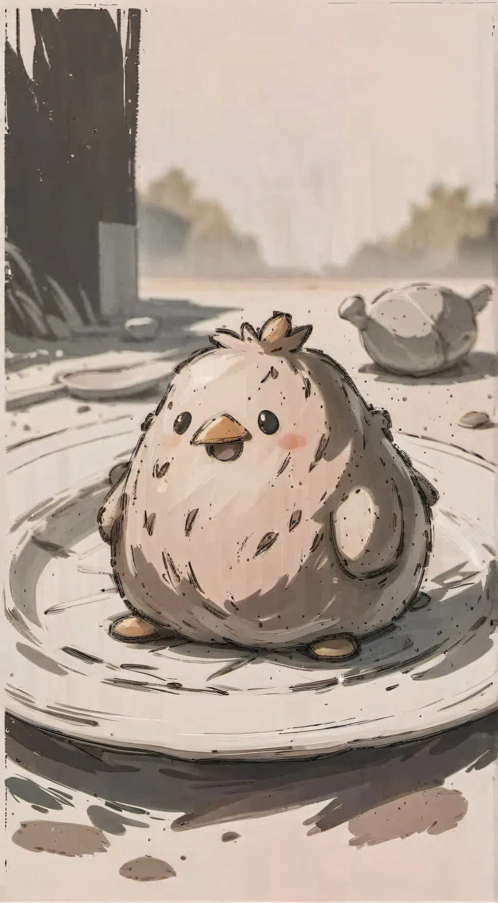 ai character: +Potato+ background