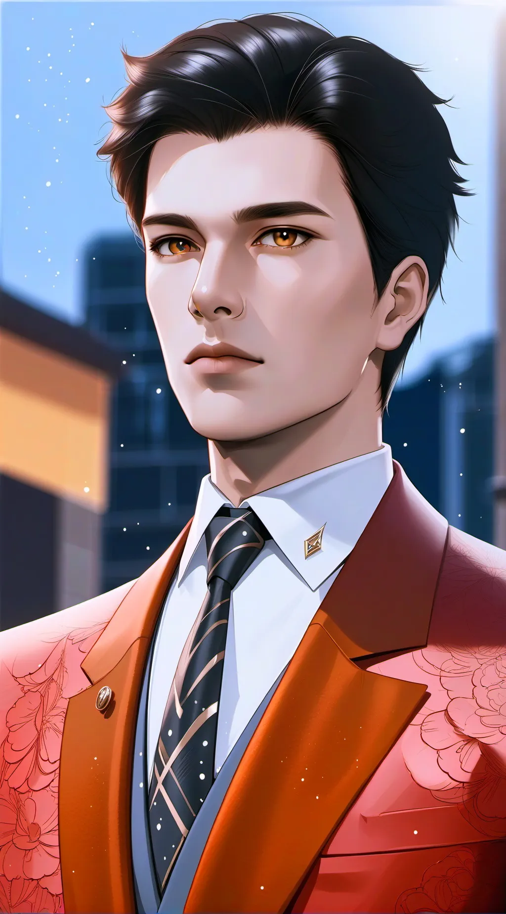 ai character: Luiz Namorado  background