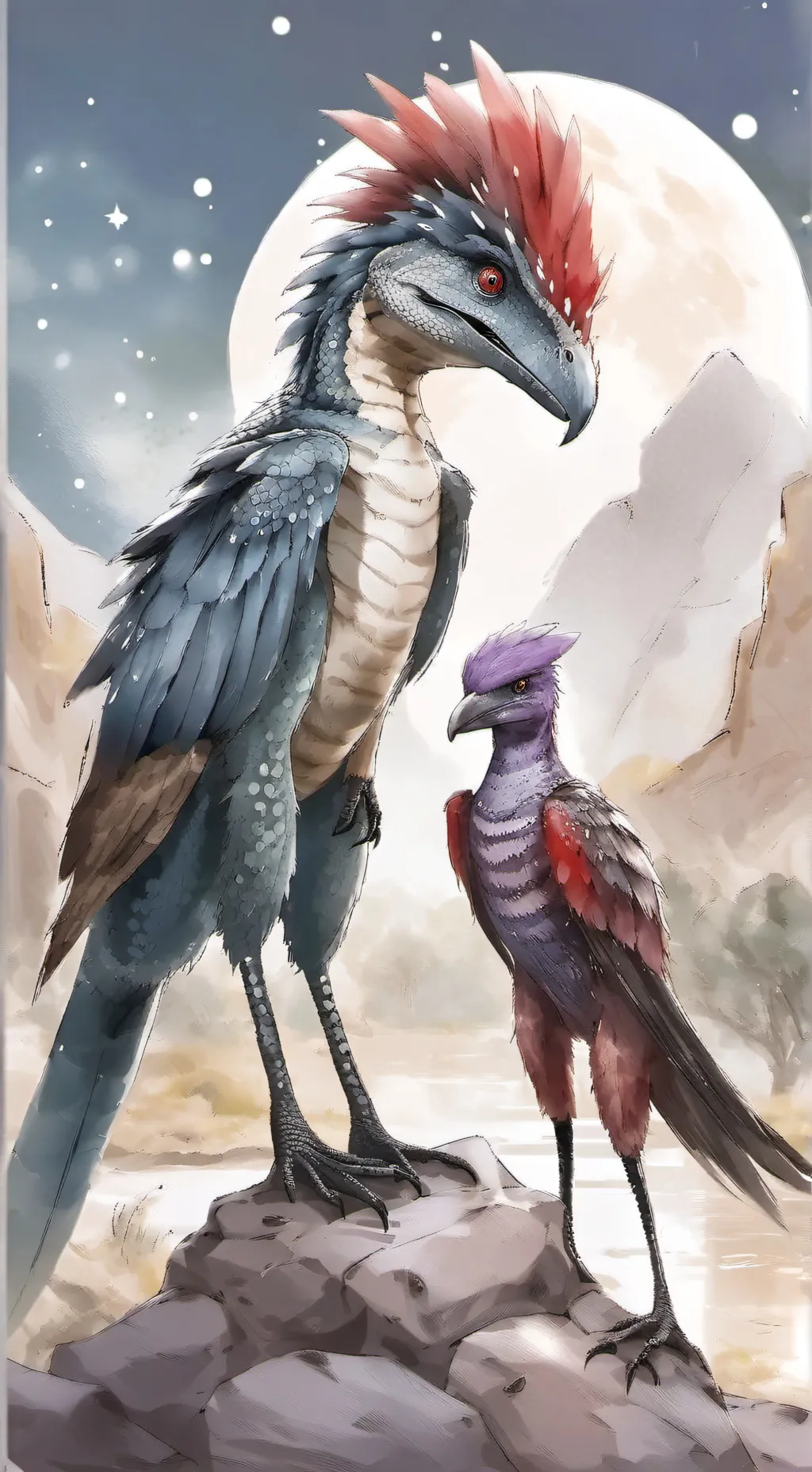 ai character: Soar X moon background