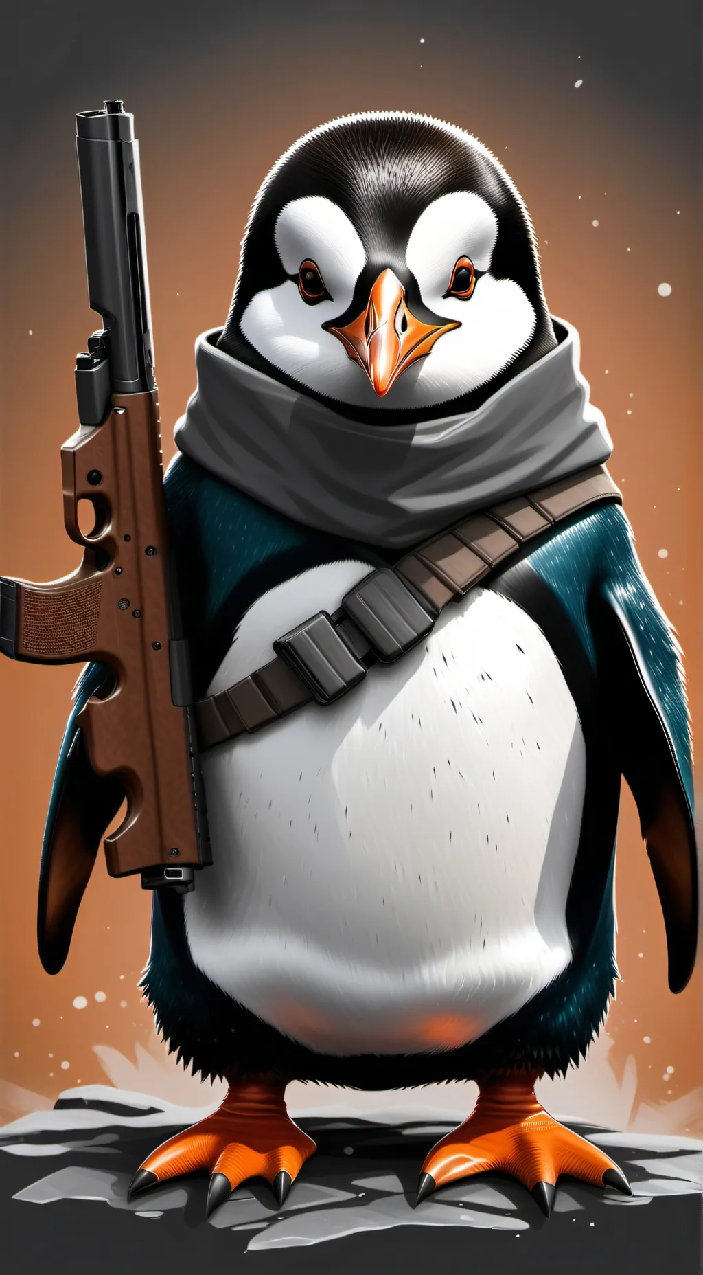 ai character: feathers in fpE  background