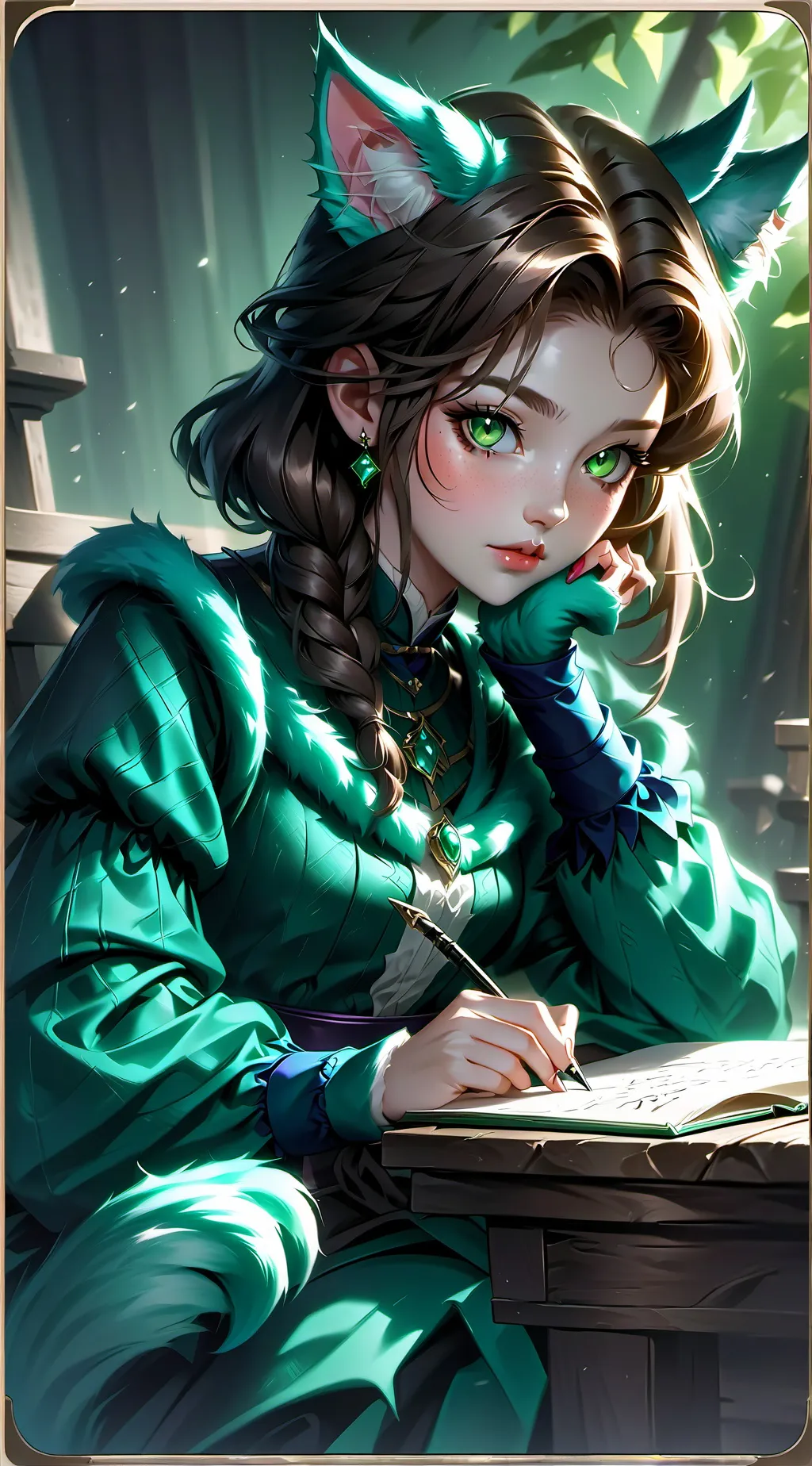 ai character: Poetica Cat Spirit background