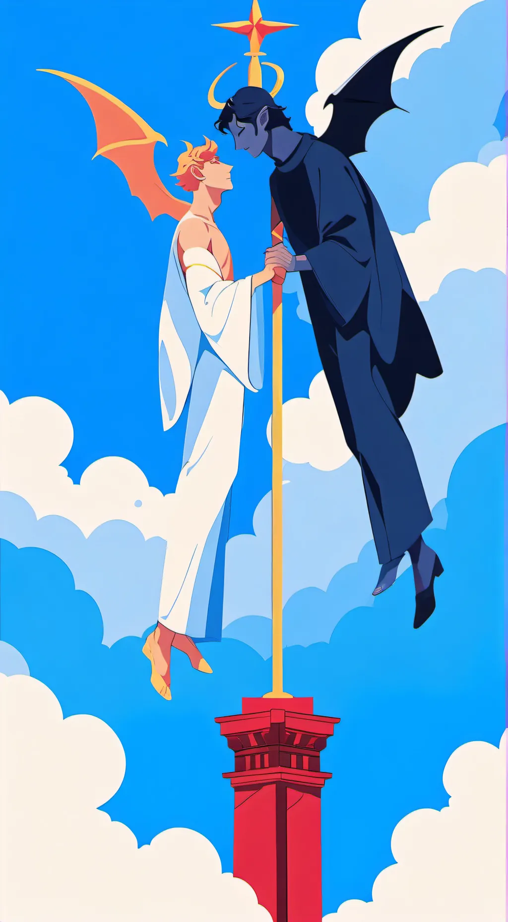 ai character: god x satan  background