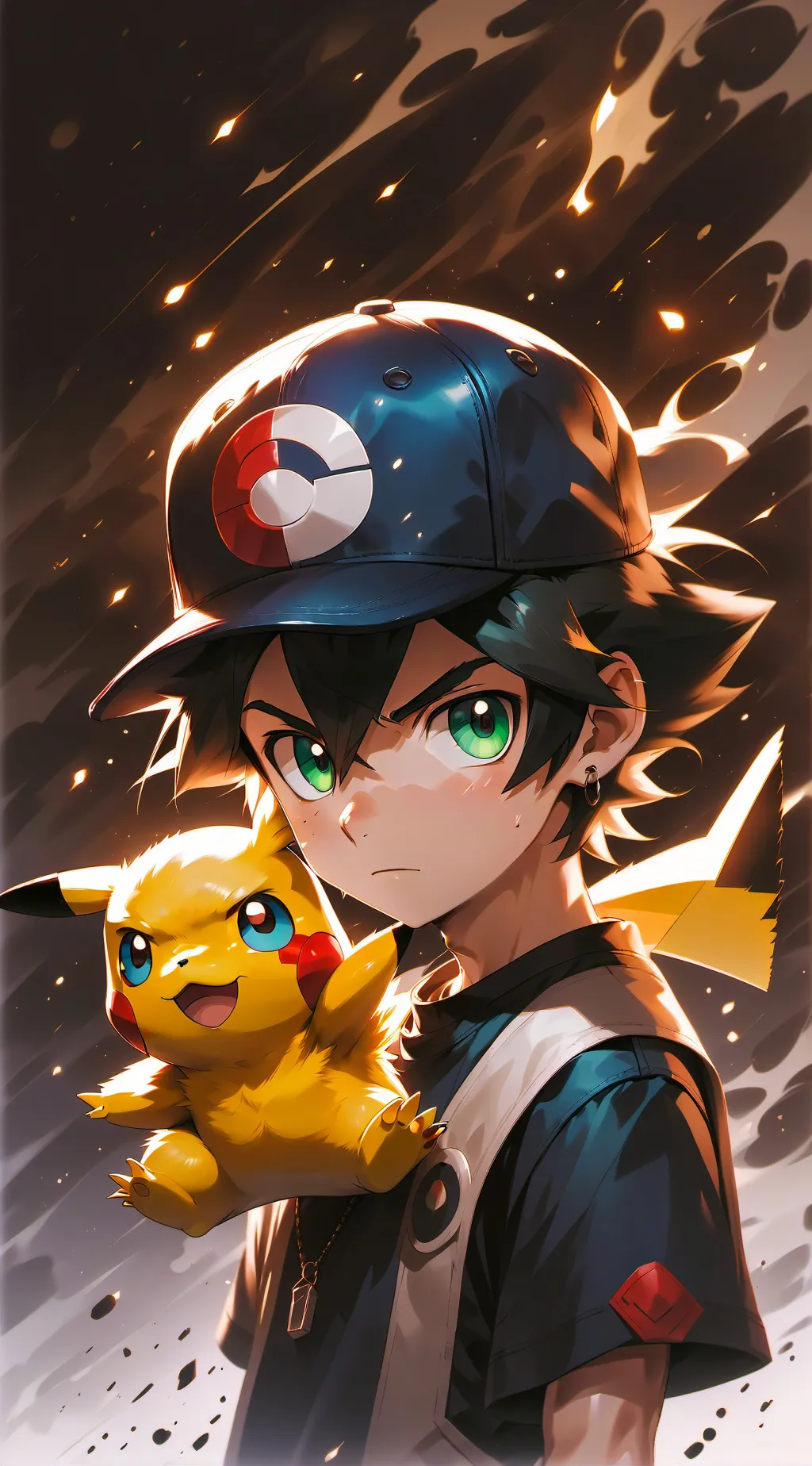 ai character: ash Ketchum background