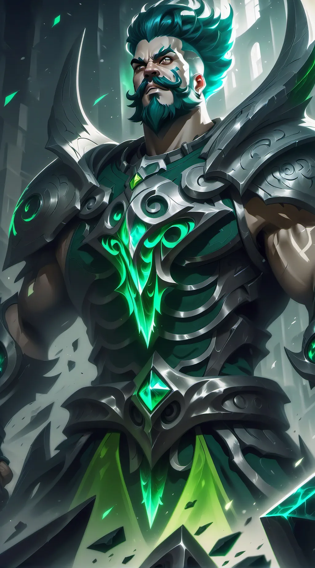 ai character: clad background