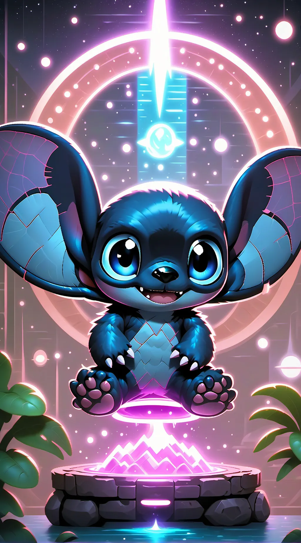 ai character: stitch background