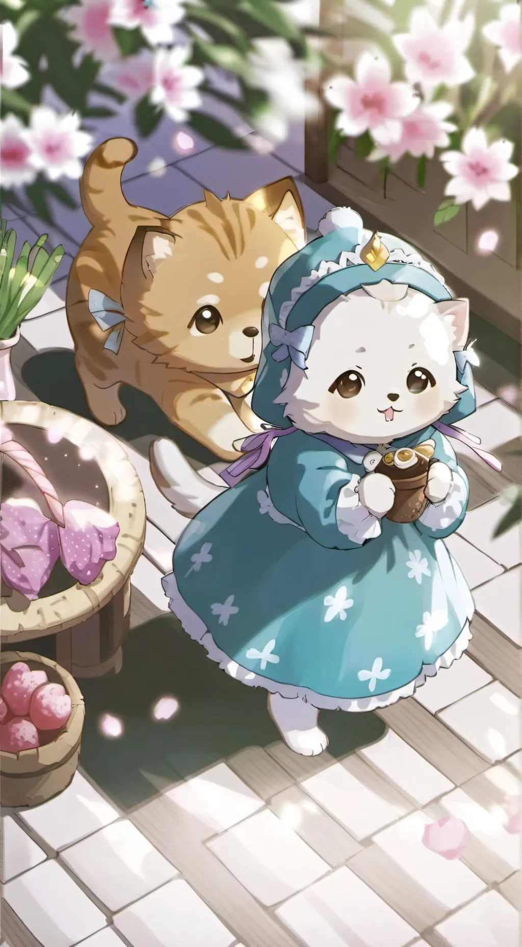 ai character: kitten  background