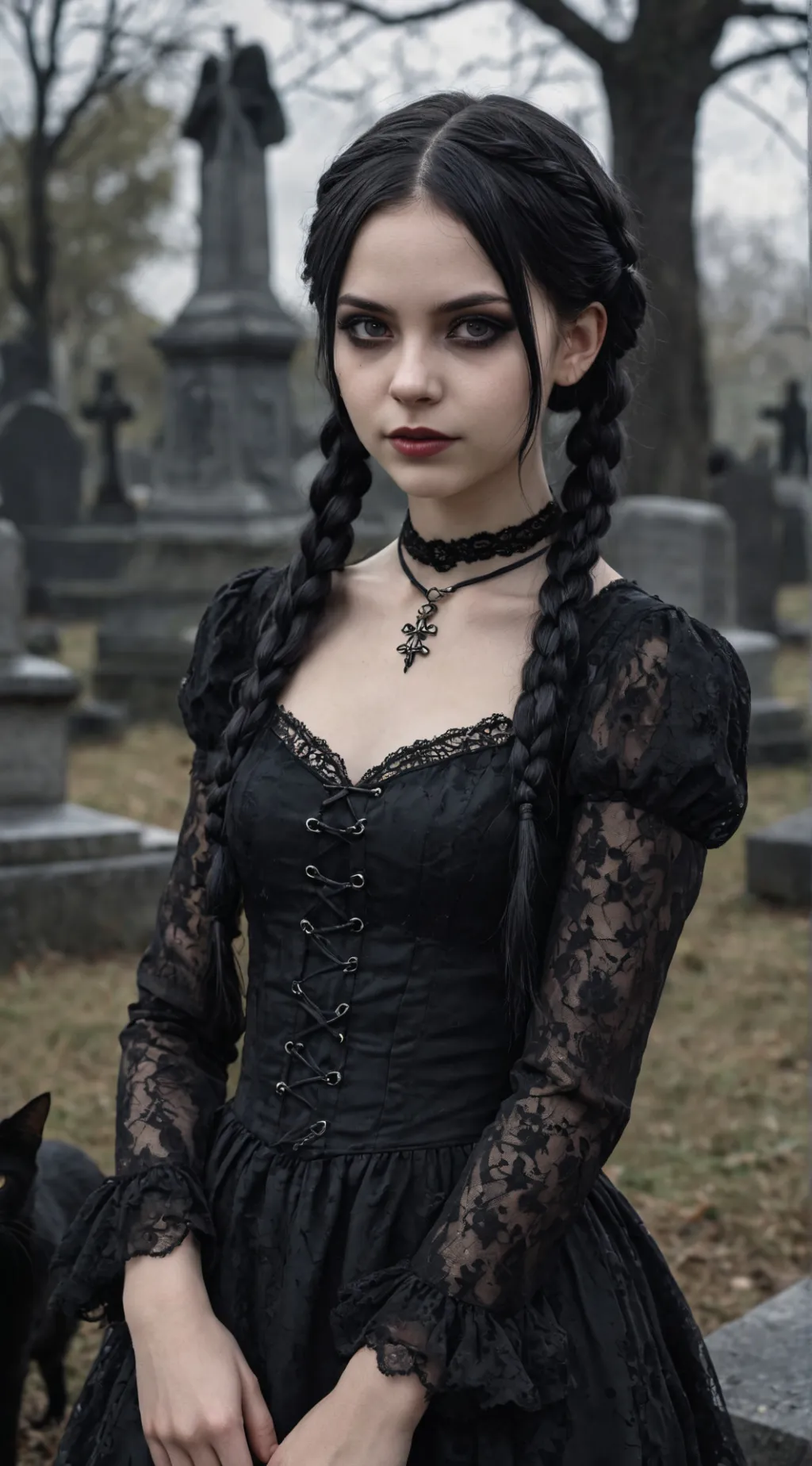 ai character: Wednesday Addams background