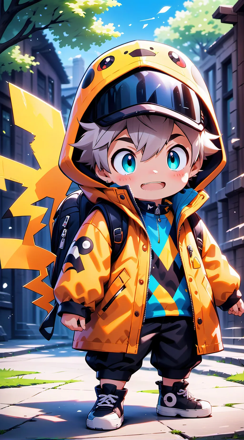 ai character: Pikachu  background