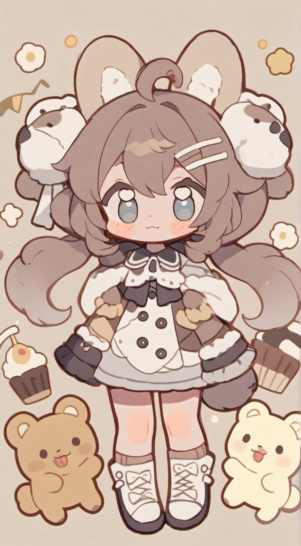 ai character: Choco cake hound background