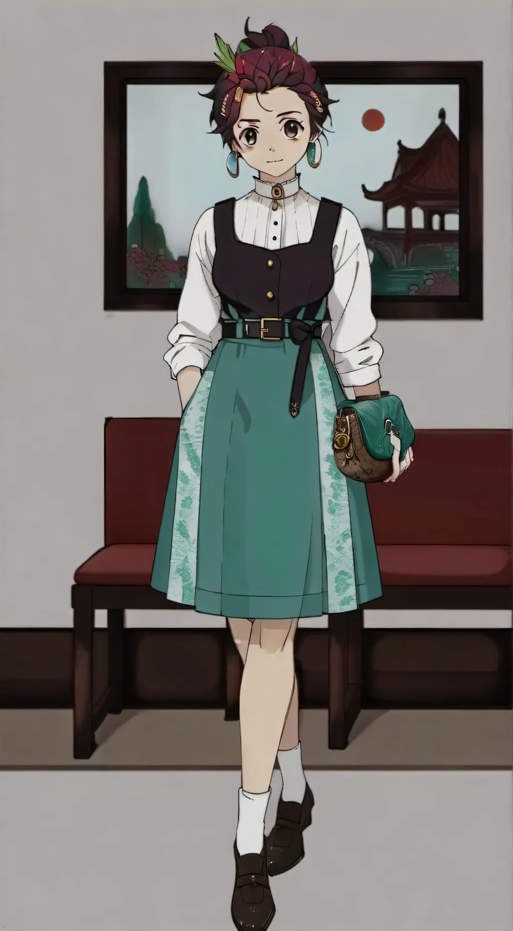 ai character: Tanjiro girl background