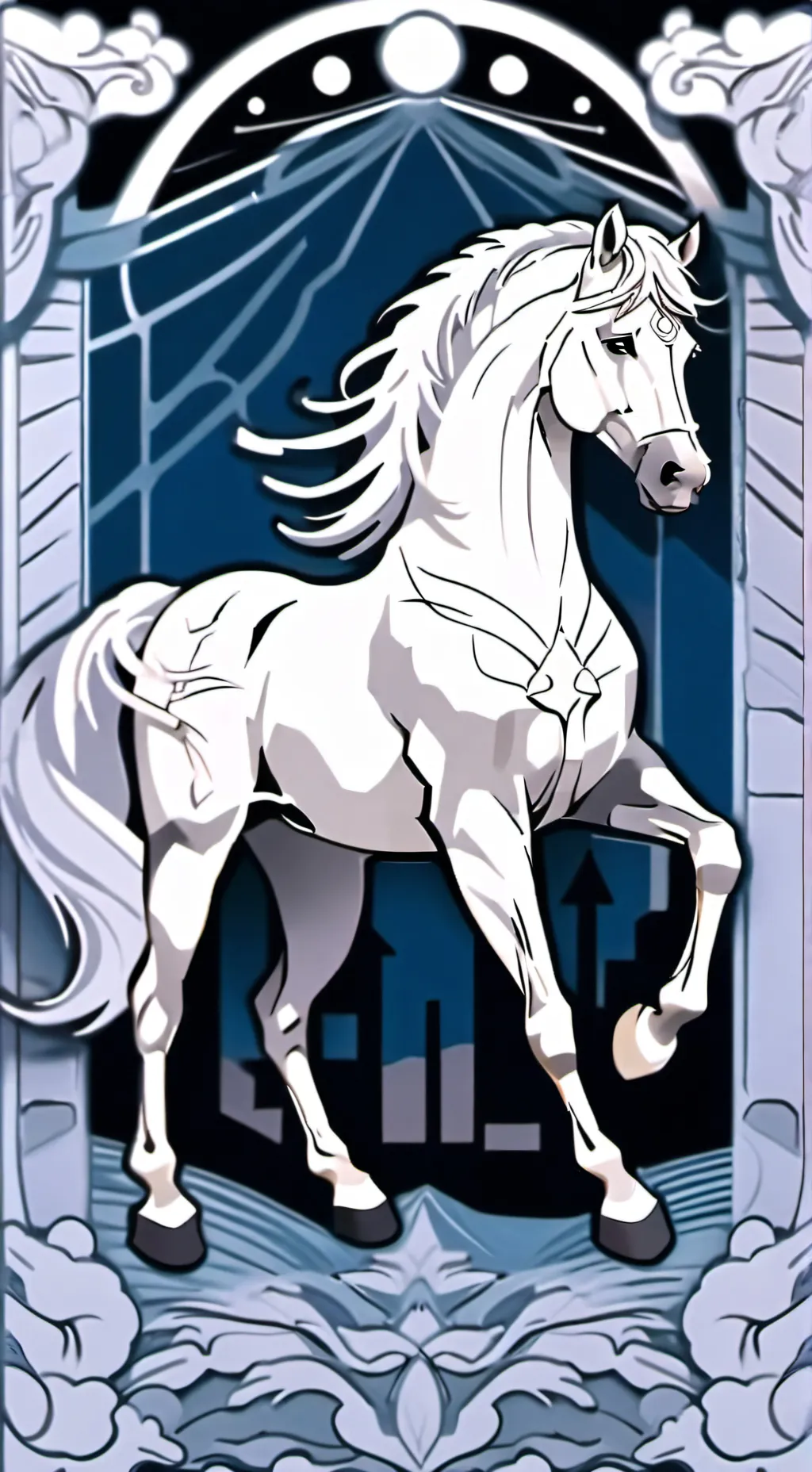 ai character: wild horse background