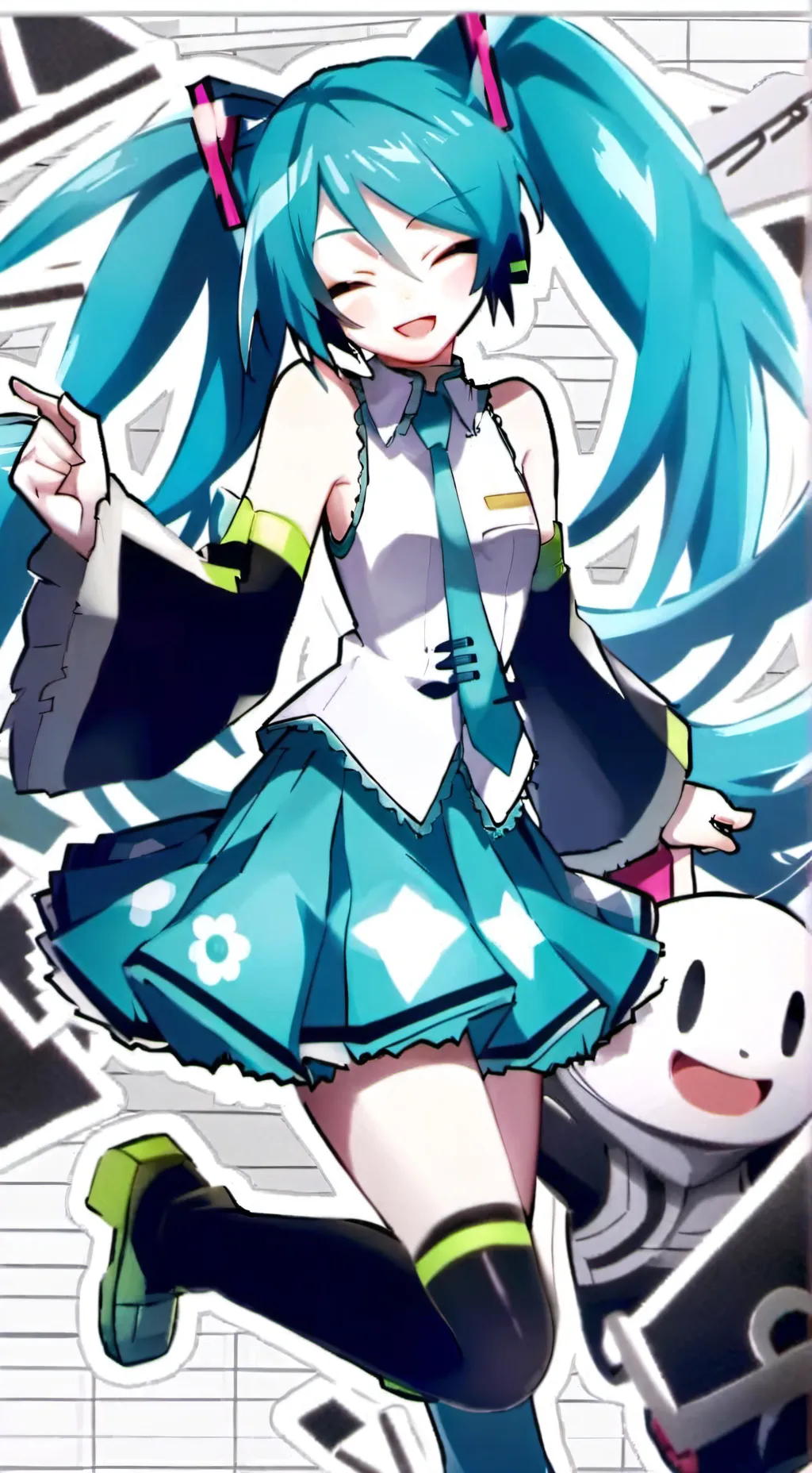 ai character: Miku are you a cow background