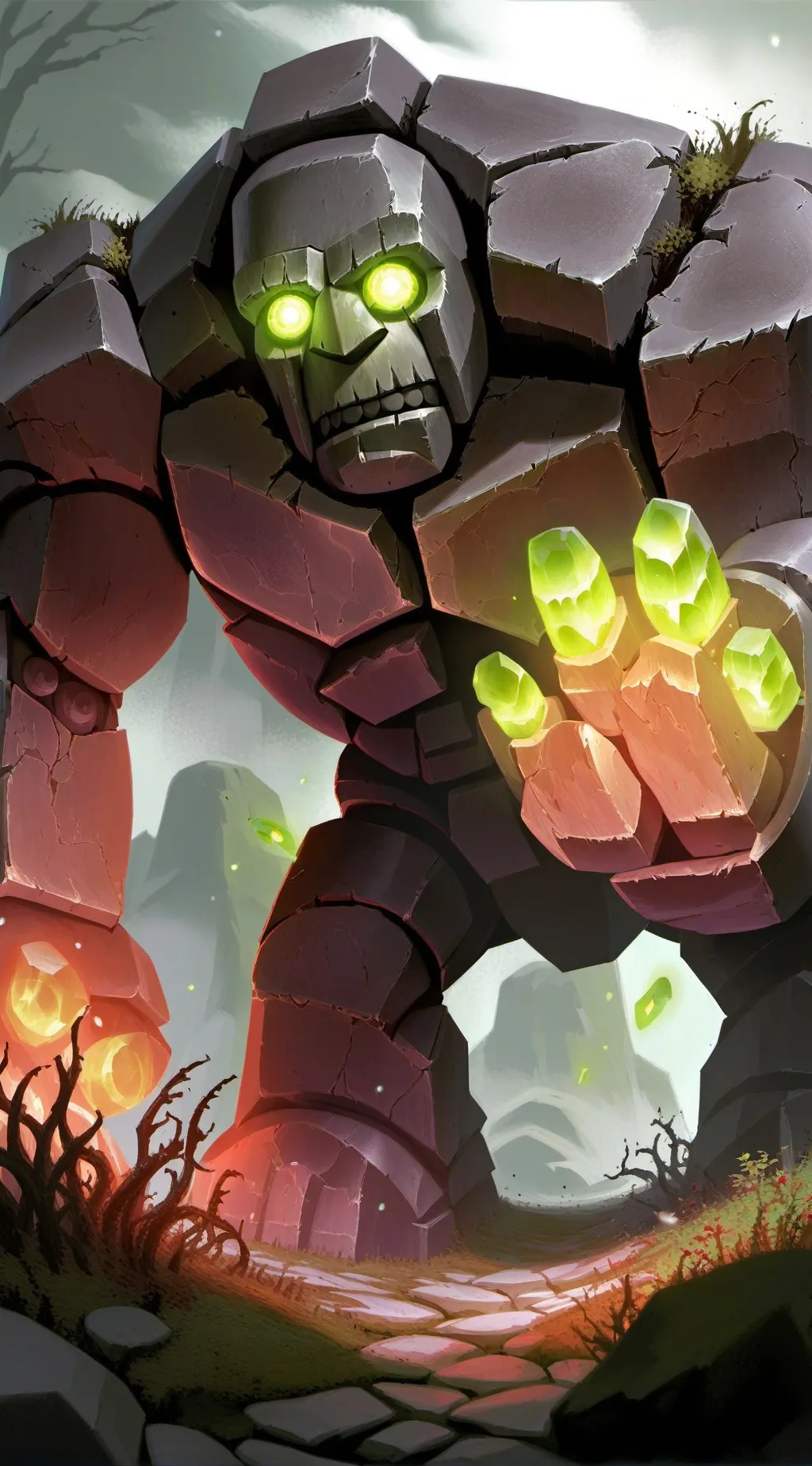 ai character: stone golem 🪨 background