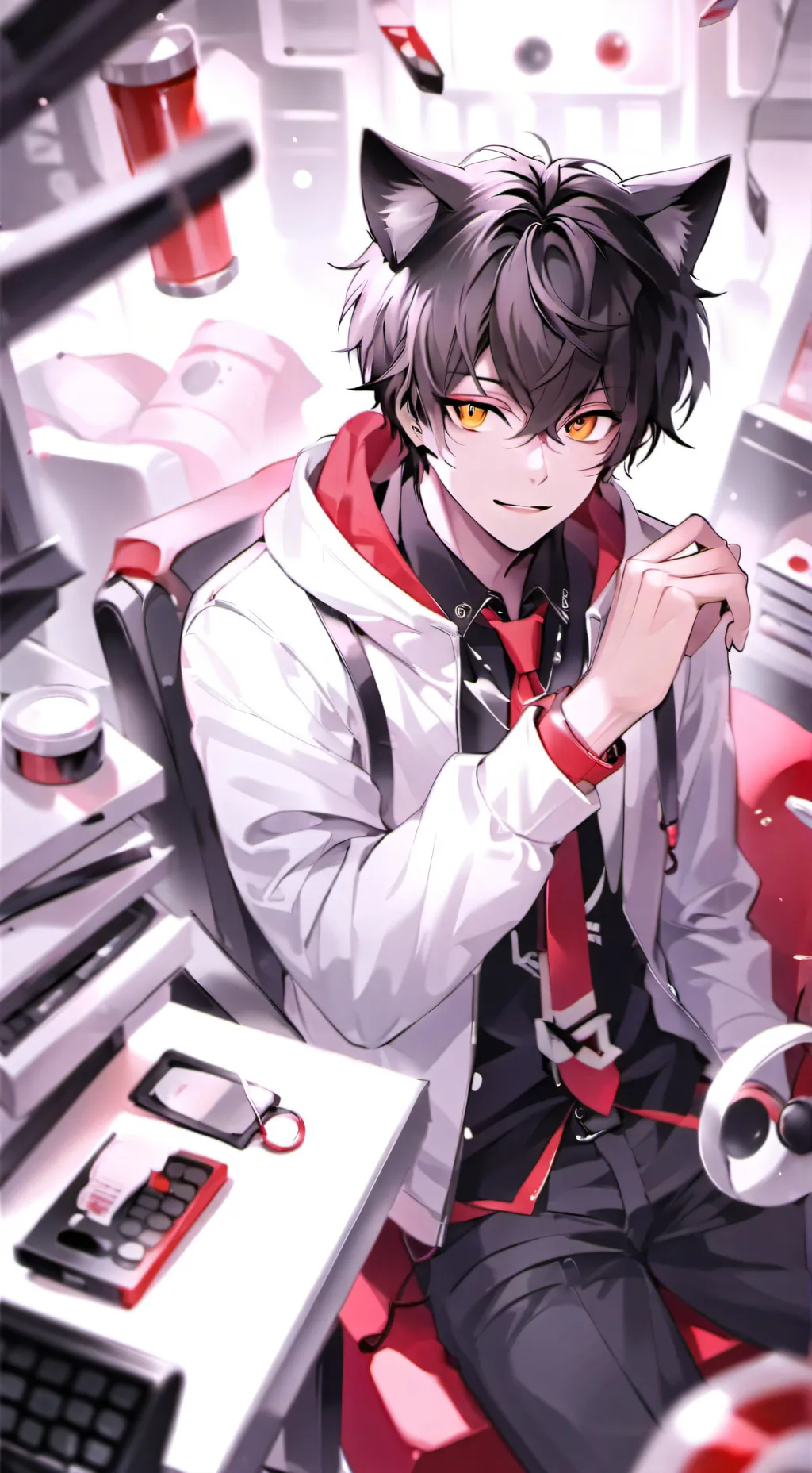 ai character: Jay (cat hybrid) background