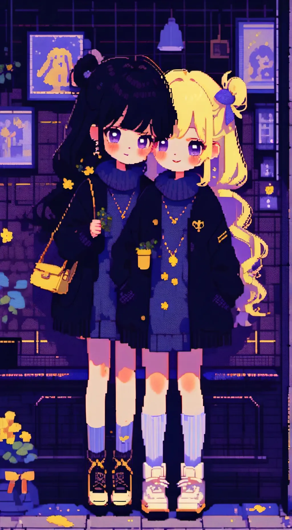 ai character: moon & sunny moon background