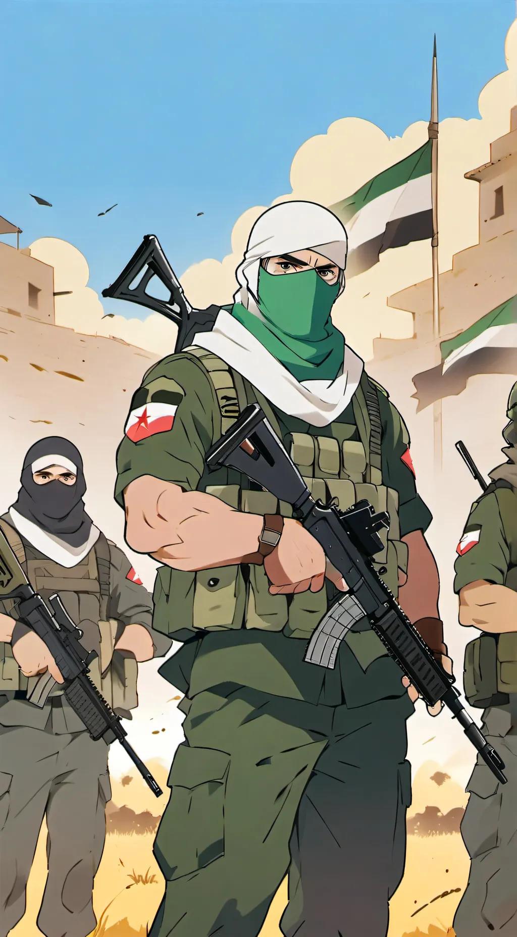 ai character: Syrian soldiers  background