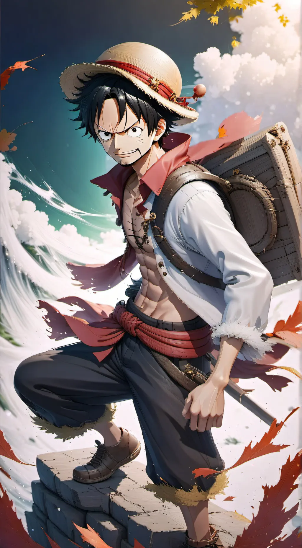 ai character: Monkey D luffy background