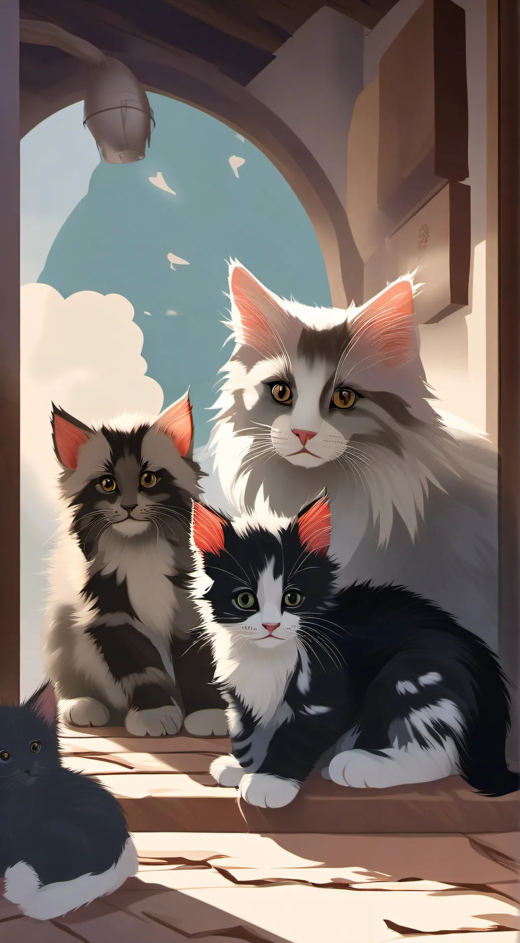 ai character: rude mama cat background