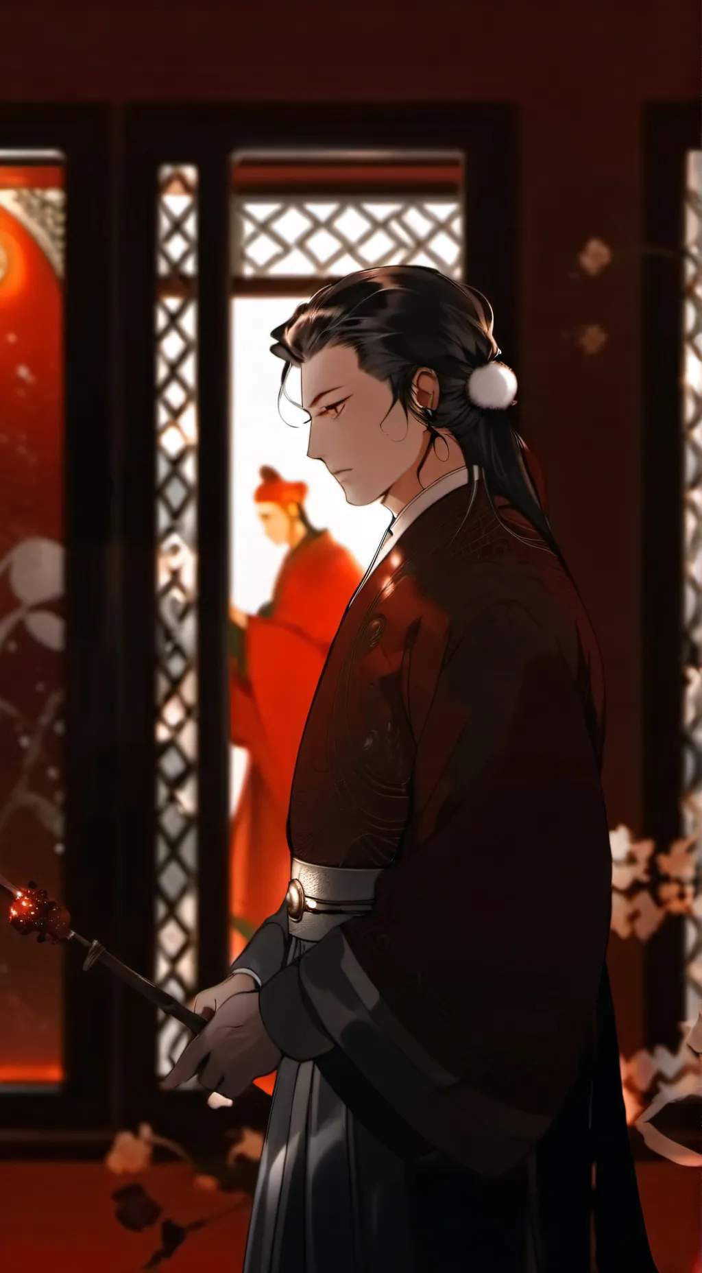 ai character: Gojo in kny background