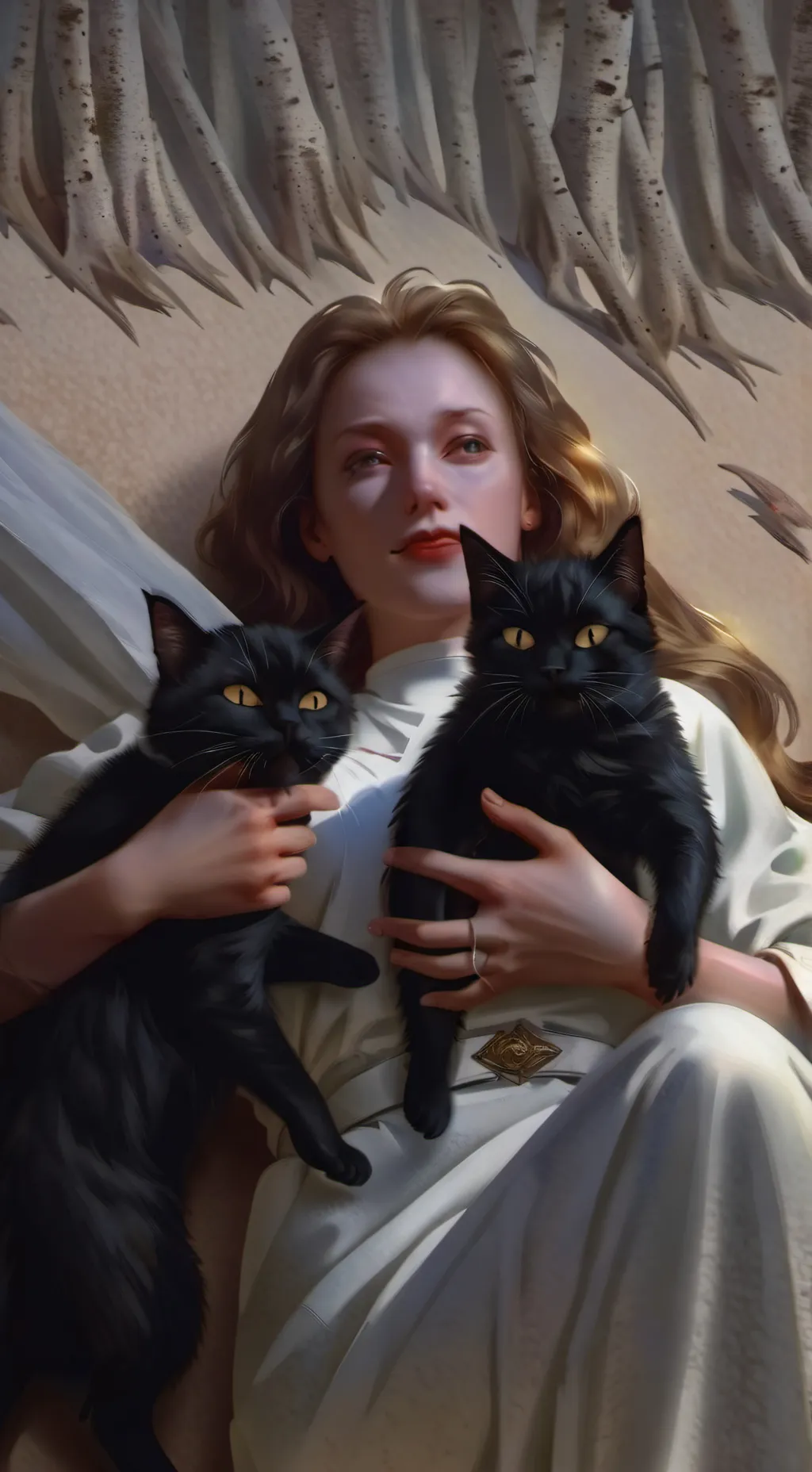 ai character: The cats go in you background