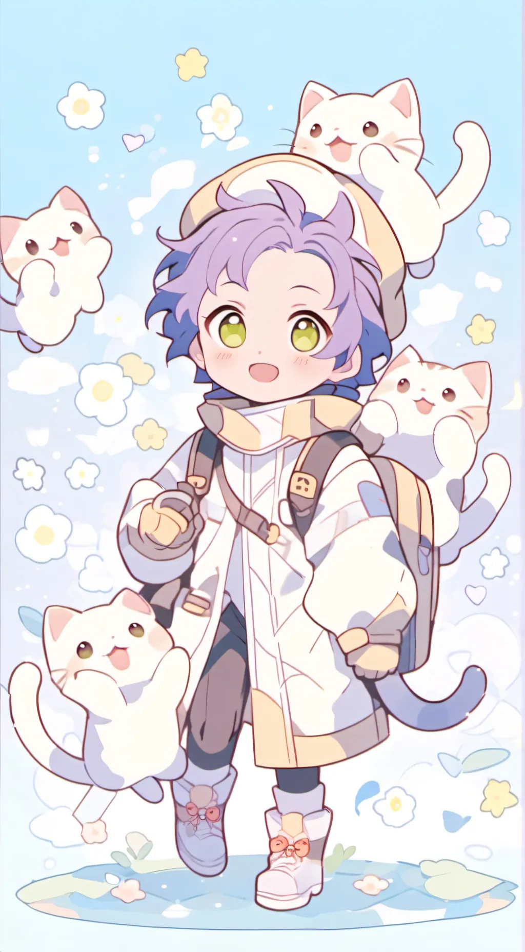 ai character: Mha animaux background