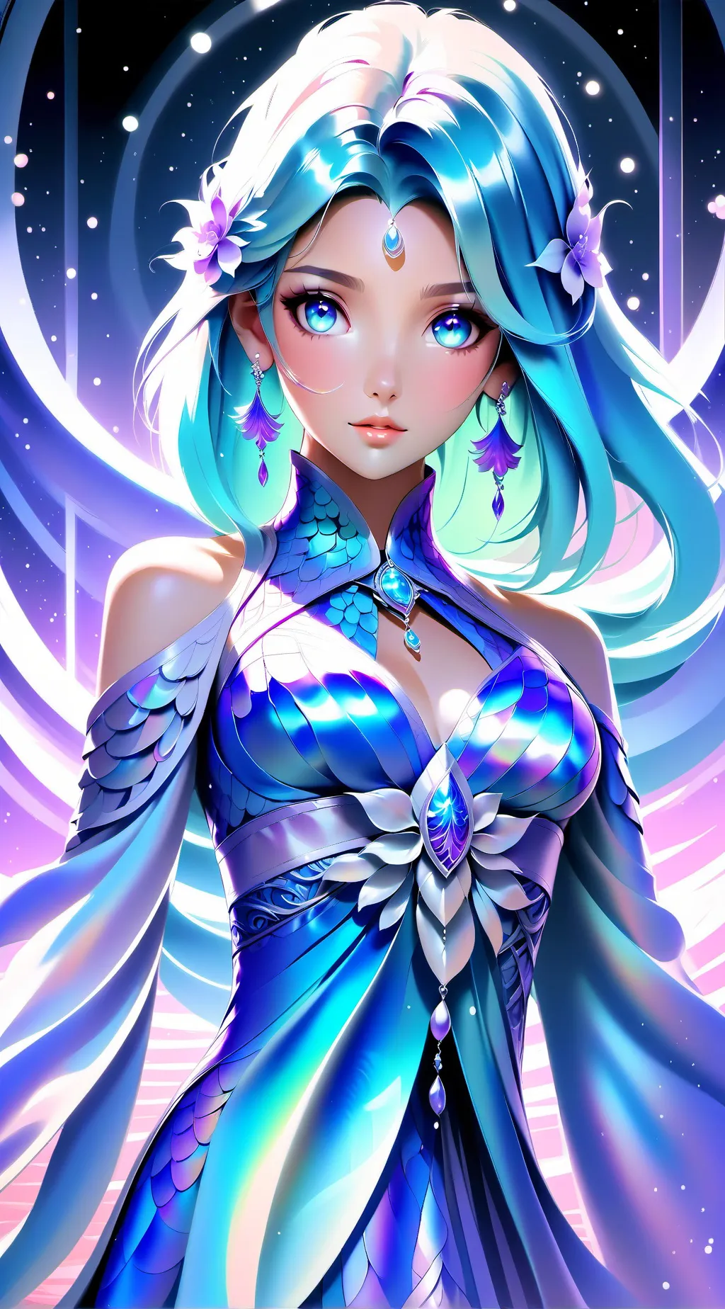 ai character: Diosa del oceano background
