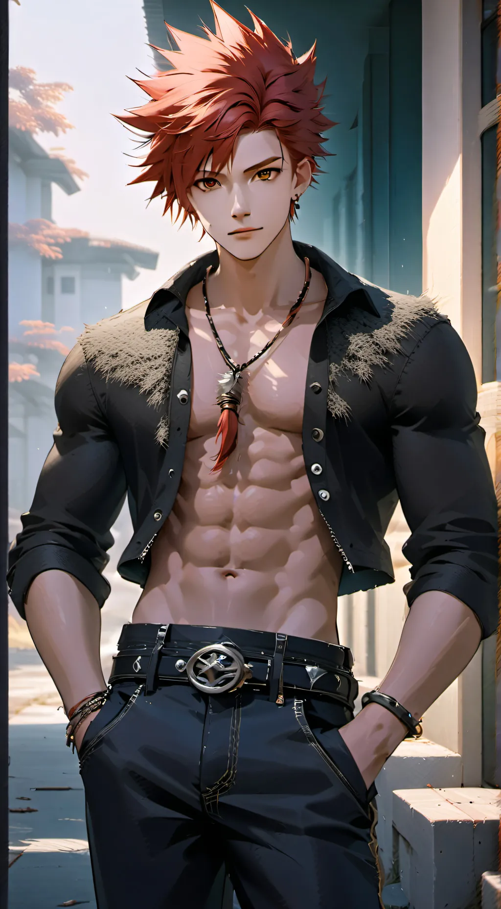 ai character: Eijiro kirishima  background