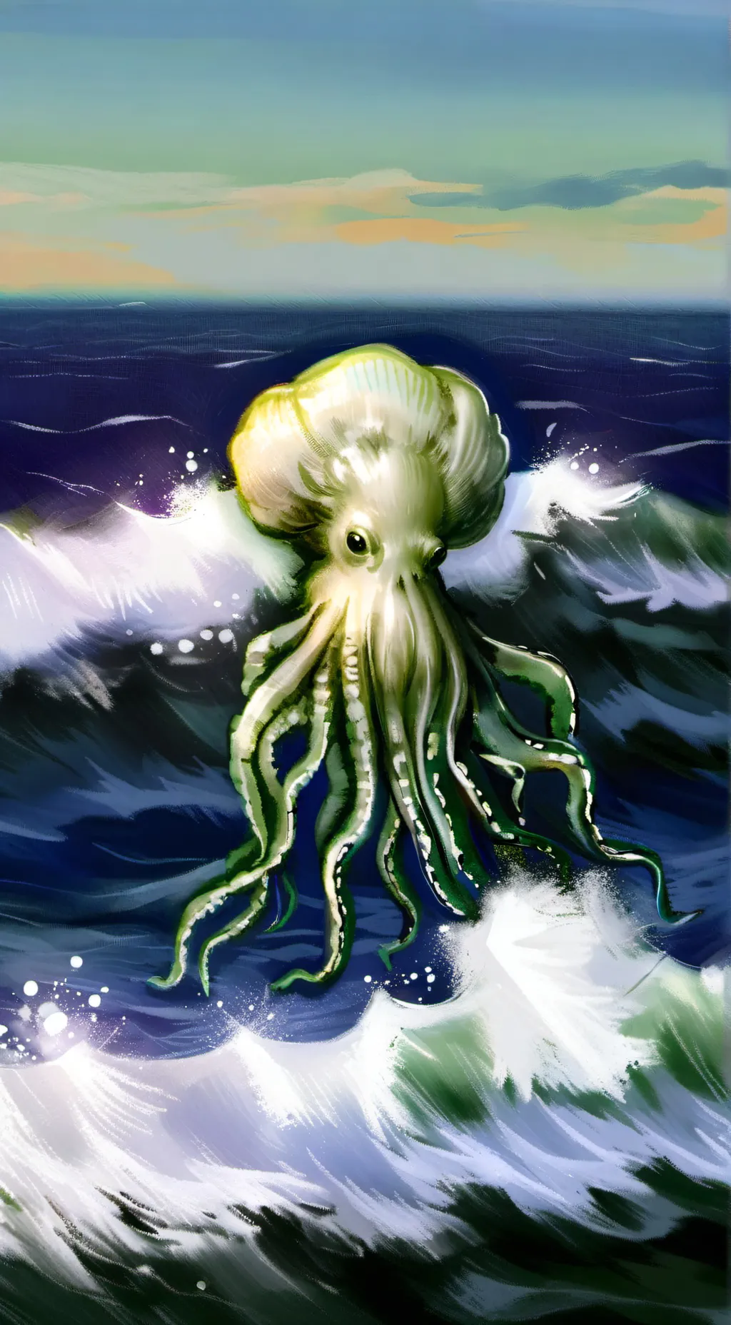 ai character: big fin squid background
