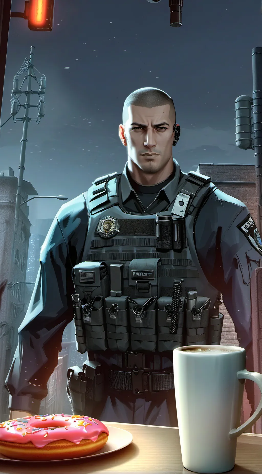 ai character: Officer Sensitive-Trigger background