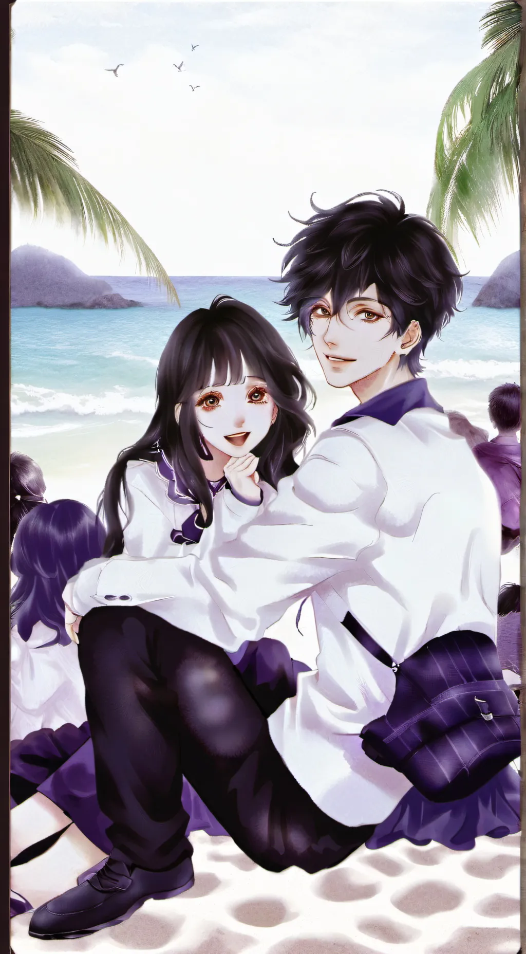 ai character: hogwarts beach background