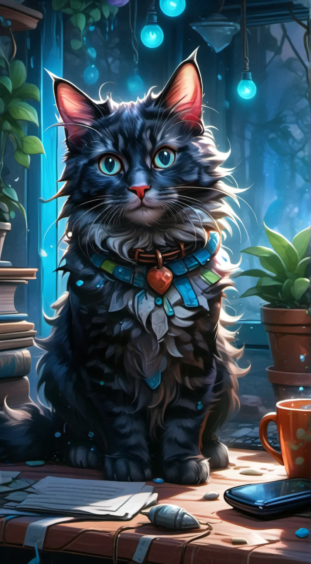 ai character: CyberPaws background