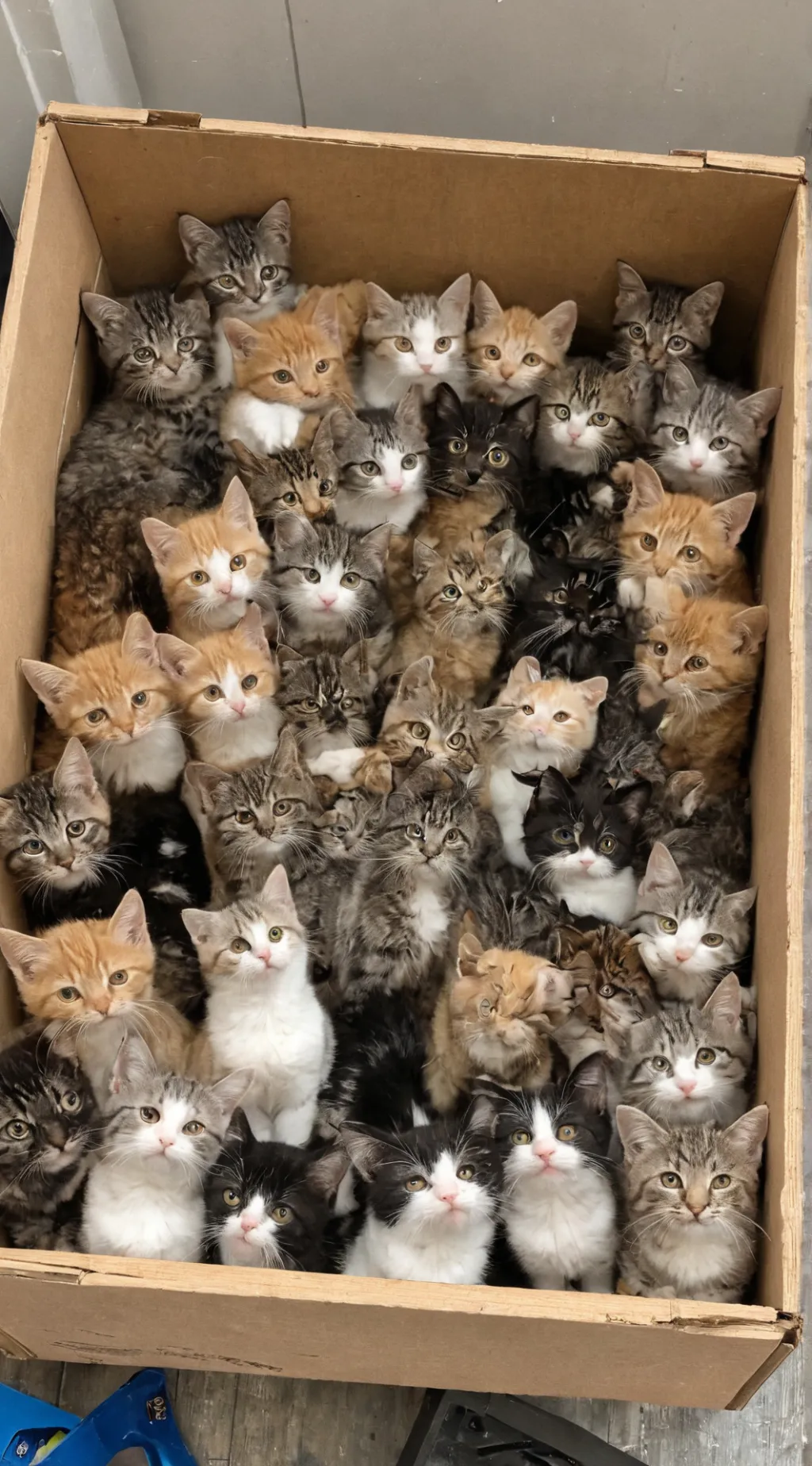 ai character: basket de gatitos background