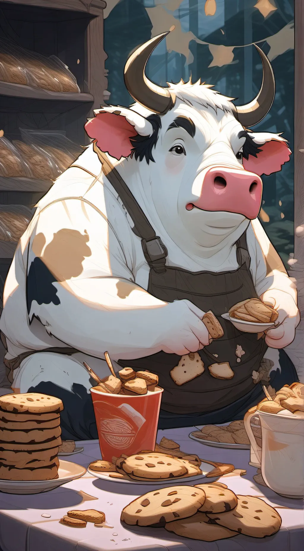 ai character: Fat Cow  background