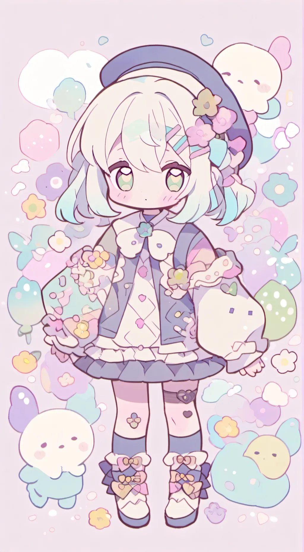 ai character: Dogpressed background