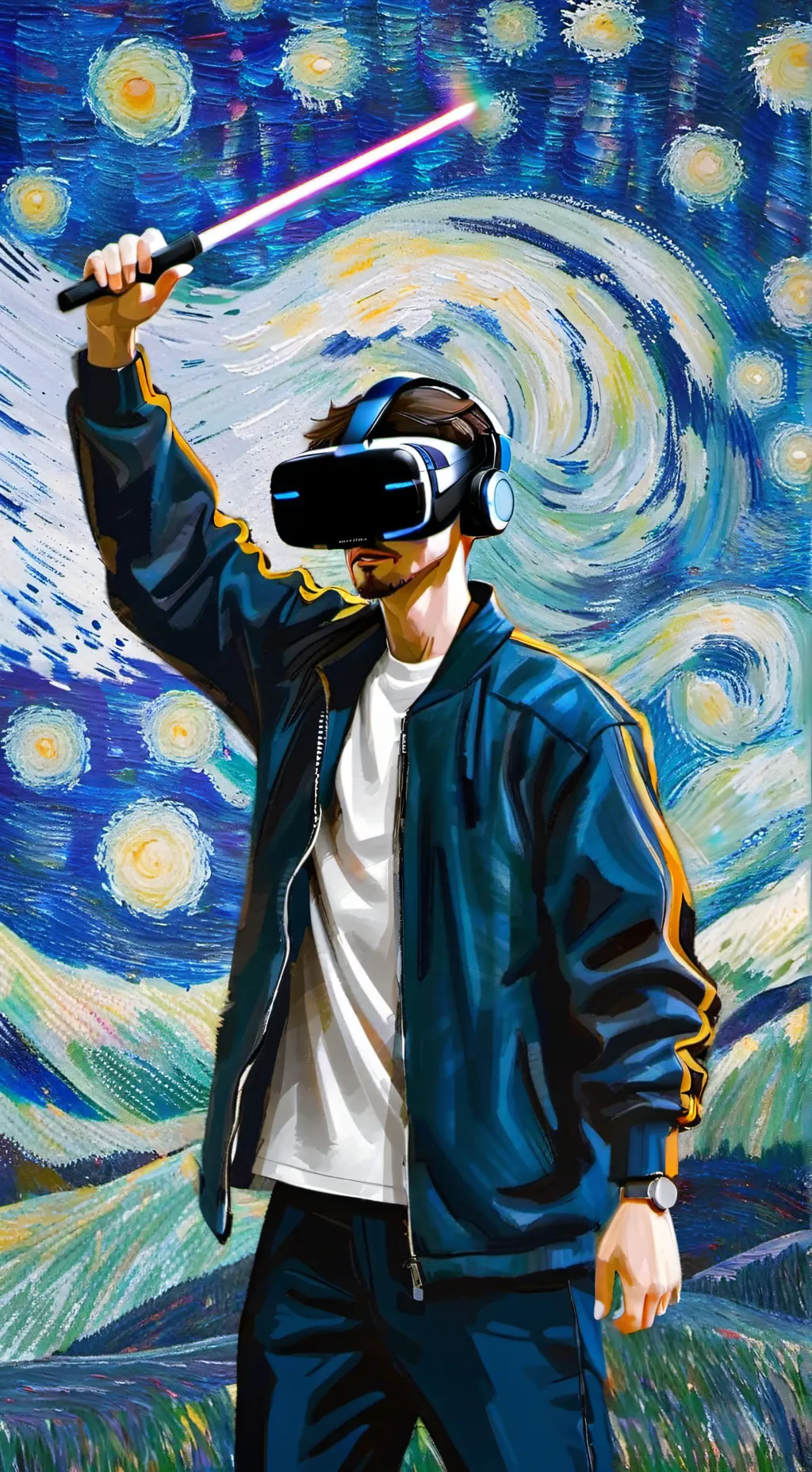 ai character: Vr playing beat s. background