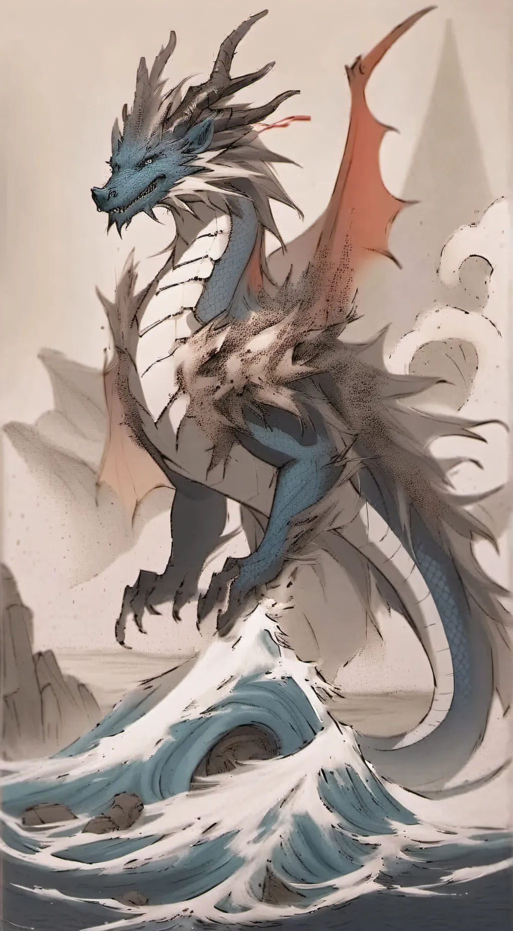 ai character: 🌊~tsunami~🌊 background