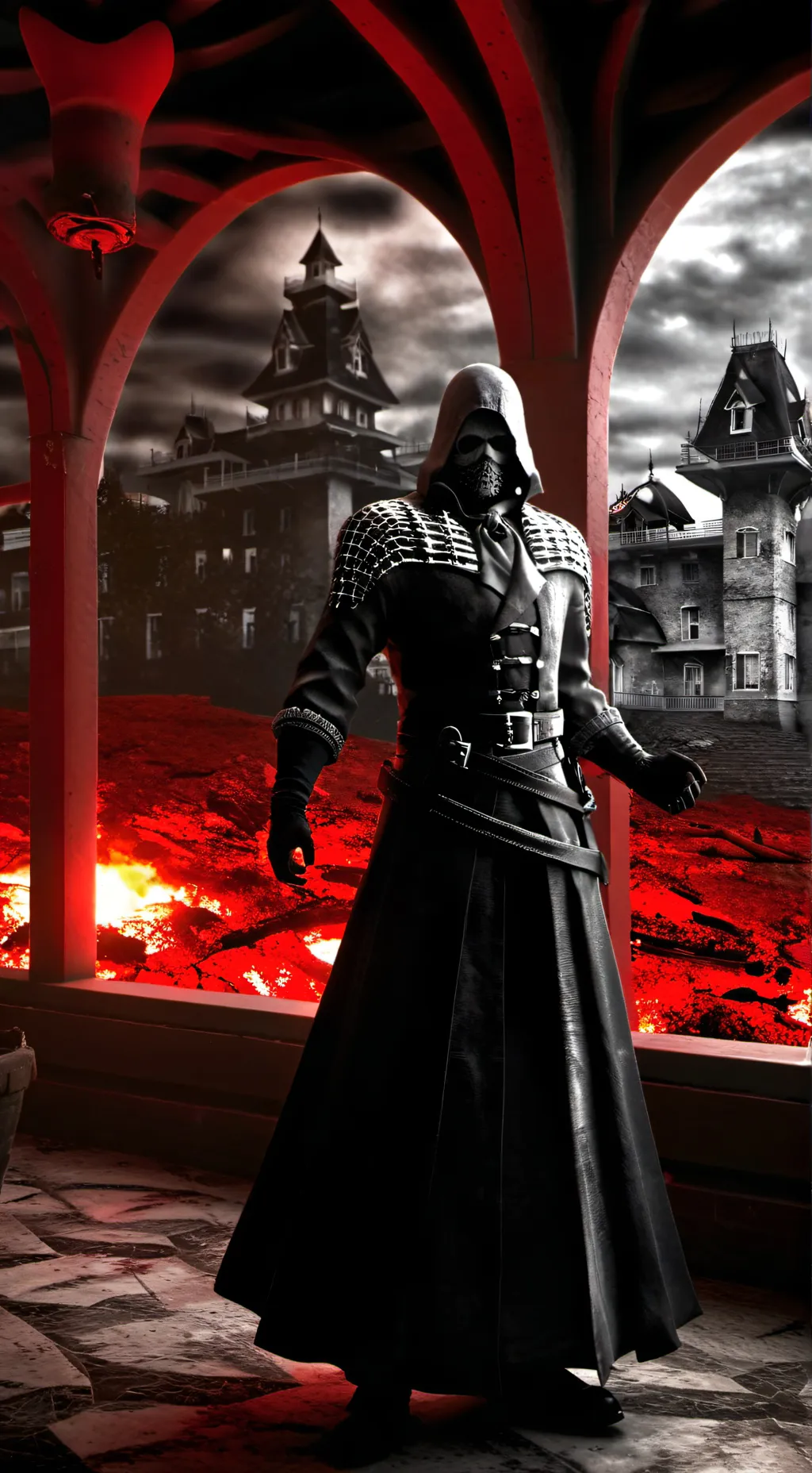 ai character: Haunted Town background