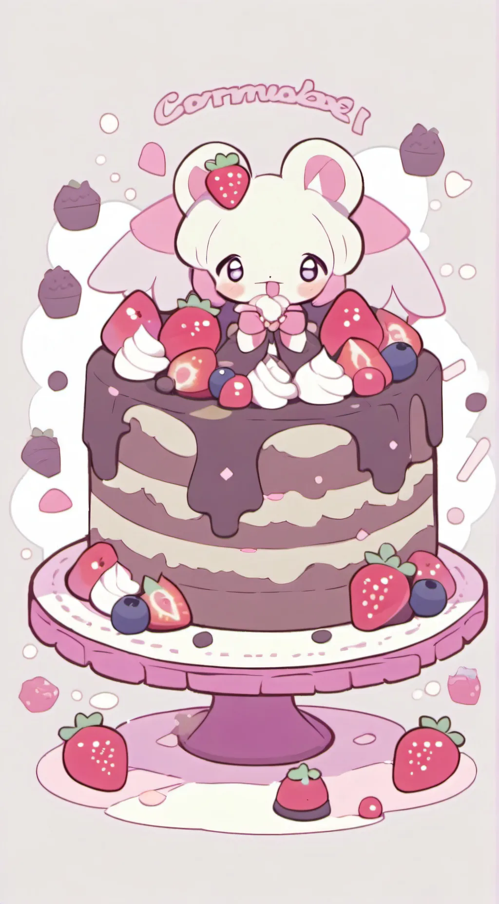 ai character: (FRUITCAKE >•<) background