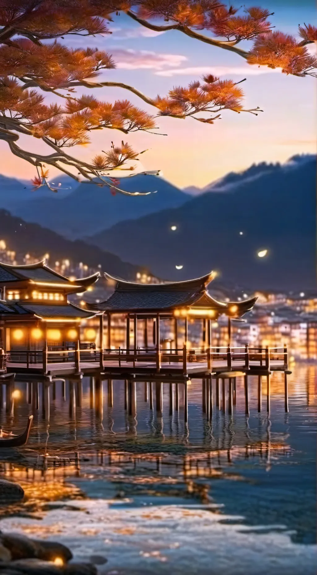 ai character: CH at night background