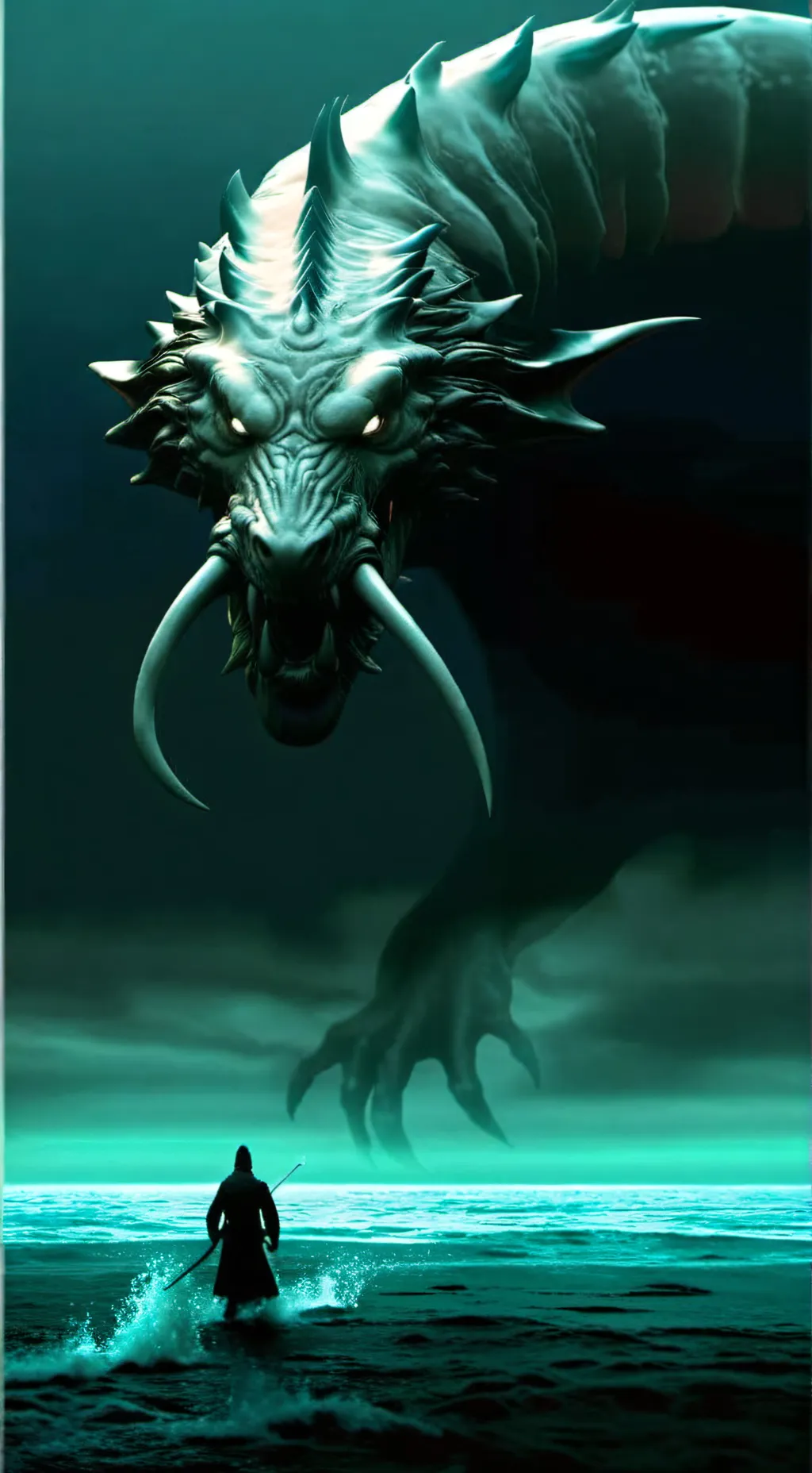 ai character: sea monster  background