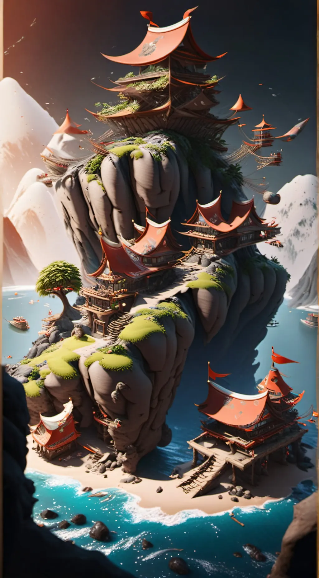 ai character: Bird island background