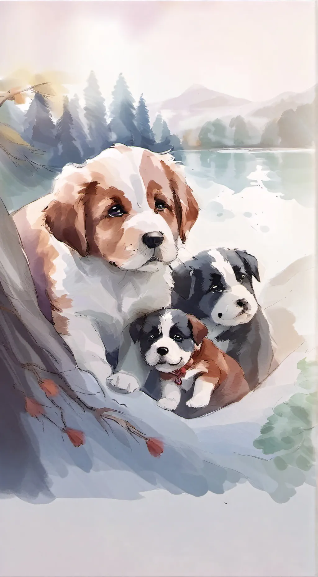 ai character: Puppy dogs background